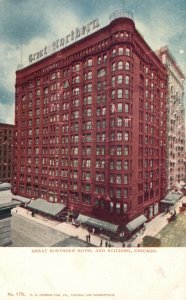 Vintage Postcard Great Northern Hotel And Building Chicago Illinois V. O. Hammon