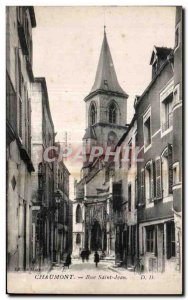 Old Postcard Chaumont Rue Saint Jean