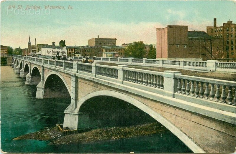 IA, Waterloo, Iowa, Fifth Street Bridge, River, Town View, Lot of 3