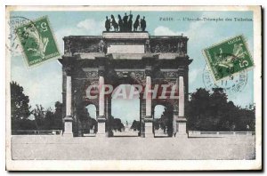 Old Postcard Paris Arc de Triomphe Tuileries