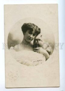 174792 DERVAL w/ Dog BALLET DANCER vintage PHOTO Russian  