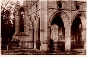 Scotland Dryburgh Abbey Earl Haig's Restaing Place and Sir Walter Scott&...