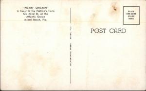 Miami Beach FL Pickin Chicken Neon Signs Restaurant Postcard
