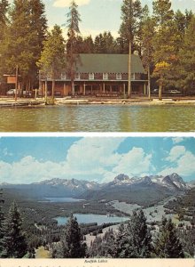 2~4X6 Postcards  Stanley, ID Idaho  REDFISH LAKE LODGE & LAKE VIEW  Roadside