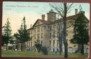 h414 - WOODSTOCK Ontario Postcard 1910 College