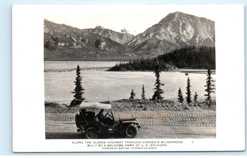 *Alaska Highway Canada Built Welcome Army of U.S. Soldiers Vintage Postcard C42