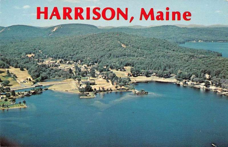 Harrison Maine Aerial View Vintage Postcard JA4741434