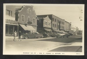 RPPC BATHURST NEW BRUNSWICK CANADA DOWNTOWN STREET REAL PHOTO POSTCARD