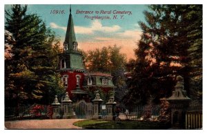 Antique Entrance to Rural Cemetery, Poughkeepsie, NY Postcard
