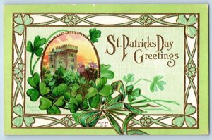 Lake Valley NM Postcard St. Patrick's Day Greetings Blainey Castle Shamrock 1911