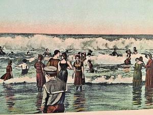 Postcard  Antique  UDB  View of Winter Surf Bathing in Florida. W6