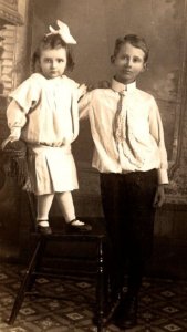 RPPC Real Photo Postcard - Brother and Sister   - c1910