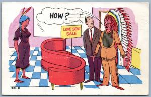 INDIAN COMIC VINTAGE POSTCARD LOVE SEAT SALE - HOW?