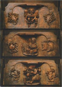 Shropshire Postcard - 15th Century Misericords, Ludlow Parish Church RR13159