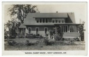 RPPC, West Lebanon, Maine, View of Sundal Guest House, 1938