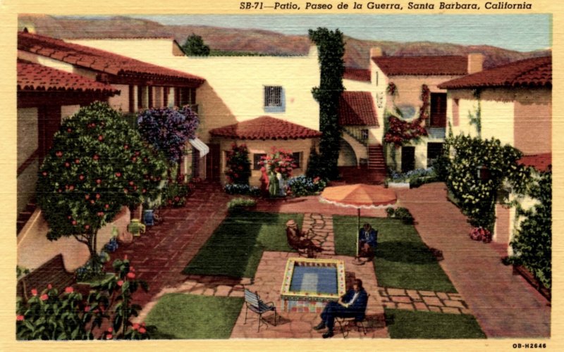 Santa Barbara, California - The Patio at Paseo de la Guerra - in the 1940s