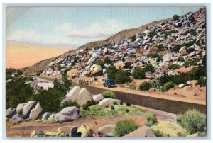 c1948 Scene Tijeras Canyon City Rocks East Albuquerque New Mexico NM Postcard 