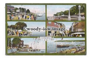 h1444 - Isle of Wight - Multiviews of Cowes, Seafronts & George Hotel - Postcard