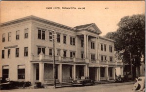 Thomaston, ME Maine   KNOX HOTEL  Roadside  KNOX COUNTY  ca1940's B&W Postcard