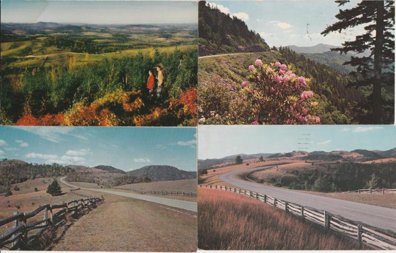 (4 cards) Views of the Blue Ridge Highway - Western North Carolina