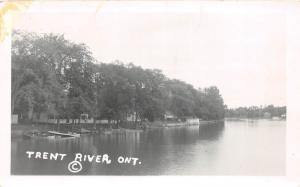 E26/ Trent River Ontario Canada Real Photo RPPC Postcard c1940s Cottages Boats 1