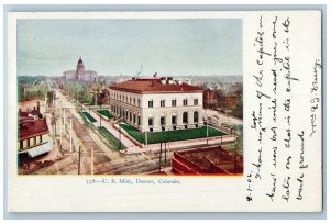 Denver Colorado Postcard Bird's Eye View Of U. S. Mint Exterior Roadside c1905s