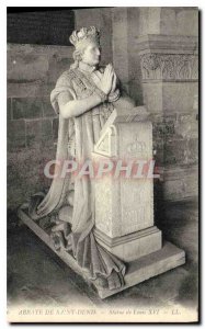 Postcard Abbey of Saint Denis statue of Louis XVI