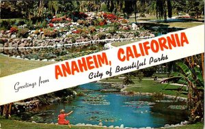 Postcard PARK SCENE Anaheim California CA AO3974