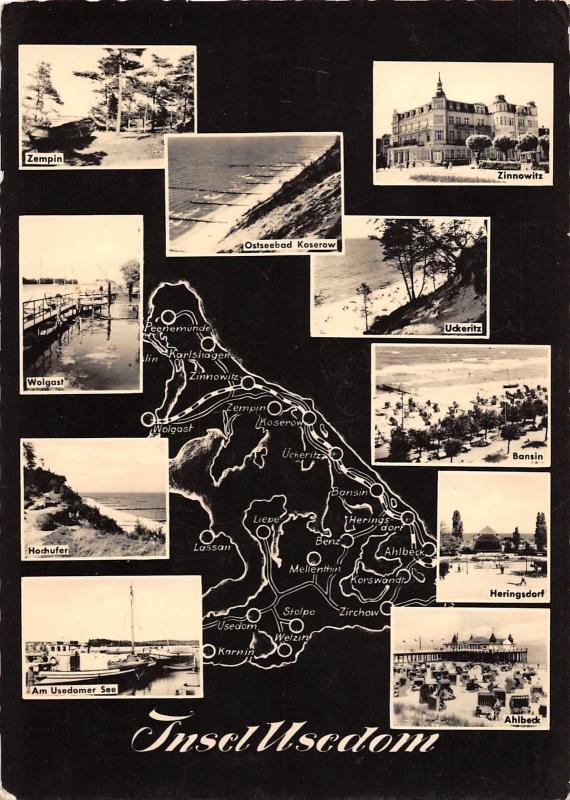 BG810 insel usedom map cartes geographiques  CPSM 14x9.5cm germany