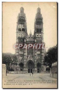 Postcard Old Tours L and L La Cathedrale St Gatien XII and XVI century