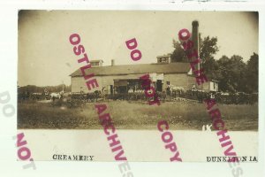 Dunkerton IOWA RPPC 1910 CREAMERY nr Waterloo Jesup Oelwein Cedar Falls Denver 1