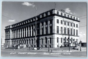 Des Moines Iowa IA Postcard RPPC Photo US Court House Building c1940's Vintage