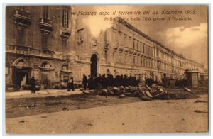 c1910 Messina After The Earthquake Ancient City Gate At The Town Hall Postcard