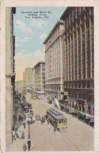 California Los Angeles Trolleys On Seventh and Main Street Looking West