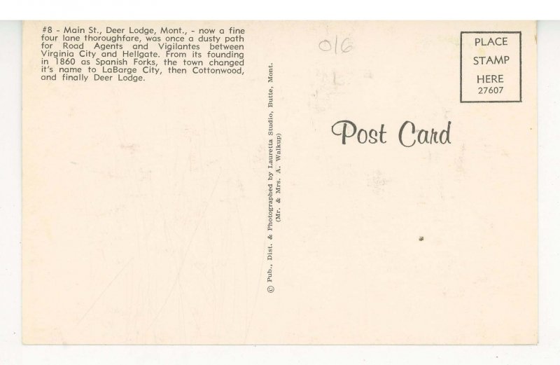 MT - Deer Lodge. Main Street ca 1964