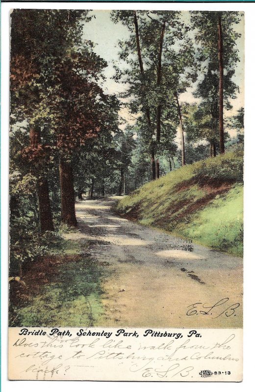 Pittsburgh, PA - Bridle Path, Schenley Park - 1907