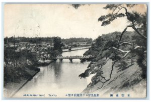 1911 Bridge Over River Akasakamitsuke Tokyo Japan Antique Posted Postcard