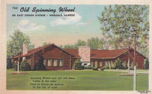 Postcard Old Spinning Wheel Hinsdale IL