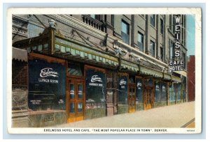 c1930's Edelweiss Hotel And Cafe Popular Place In Town Denver CO Postcard