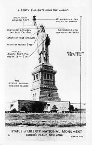 Statue of Liberty New York City, USA Writing on back real photo, paper wear o...