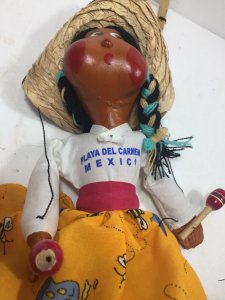 HANDMADE PUPPET HISPANIC Playa. Del Carmen CULTURE STRINGED WITH SOMBRERO