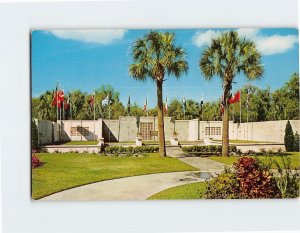 Postcard Court Of Flags At the Great Masterpiece, Lake Wales, Florida