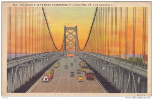 Delaware River Bridge, connecting Philadelphia, PA, and Camden, New Jersey, 3...