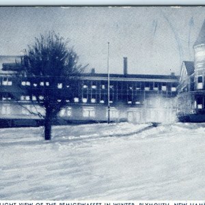 c1920s Plymouth, NH Pemigewasset Hotel Winter Litho Photo Postcard A82