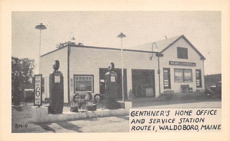 Genthner's Home Office & Service Station Waldoboro, ME USA Gas Station Unused 