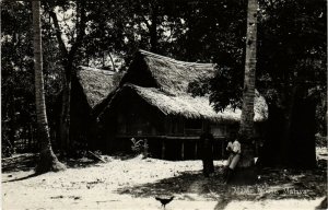 PC CPA MALAYSIA, MALAY HOUSE, MALAYA, Vintage REAL PHOTO Postcard (b19113)