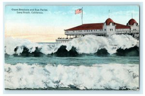 1923 Giant Breakers Sun Parlor Long Beach California CA Posted Antique Postcard