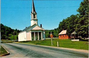 Sharon, VT Vermont  CONGREGATIONAL CHURCH & TOWN HALL  Windsor County  Postcard