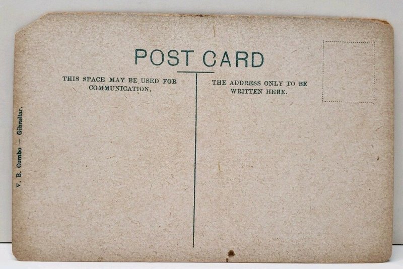 Strait of Gibraltar Hand Colored V.B. Cumbo Postcard A7