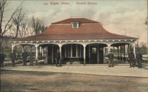 Togus ME Electric Trolley Station c1905 Postcard